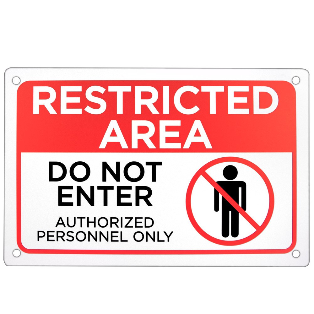 Heavy Duty RESTRICTED AREA DO NOT ENTER Aluminum Sign – Large 18 x 12 Inch Size!