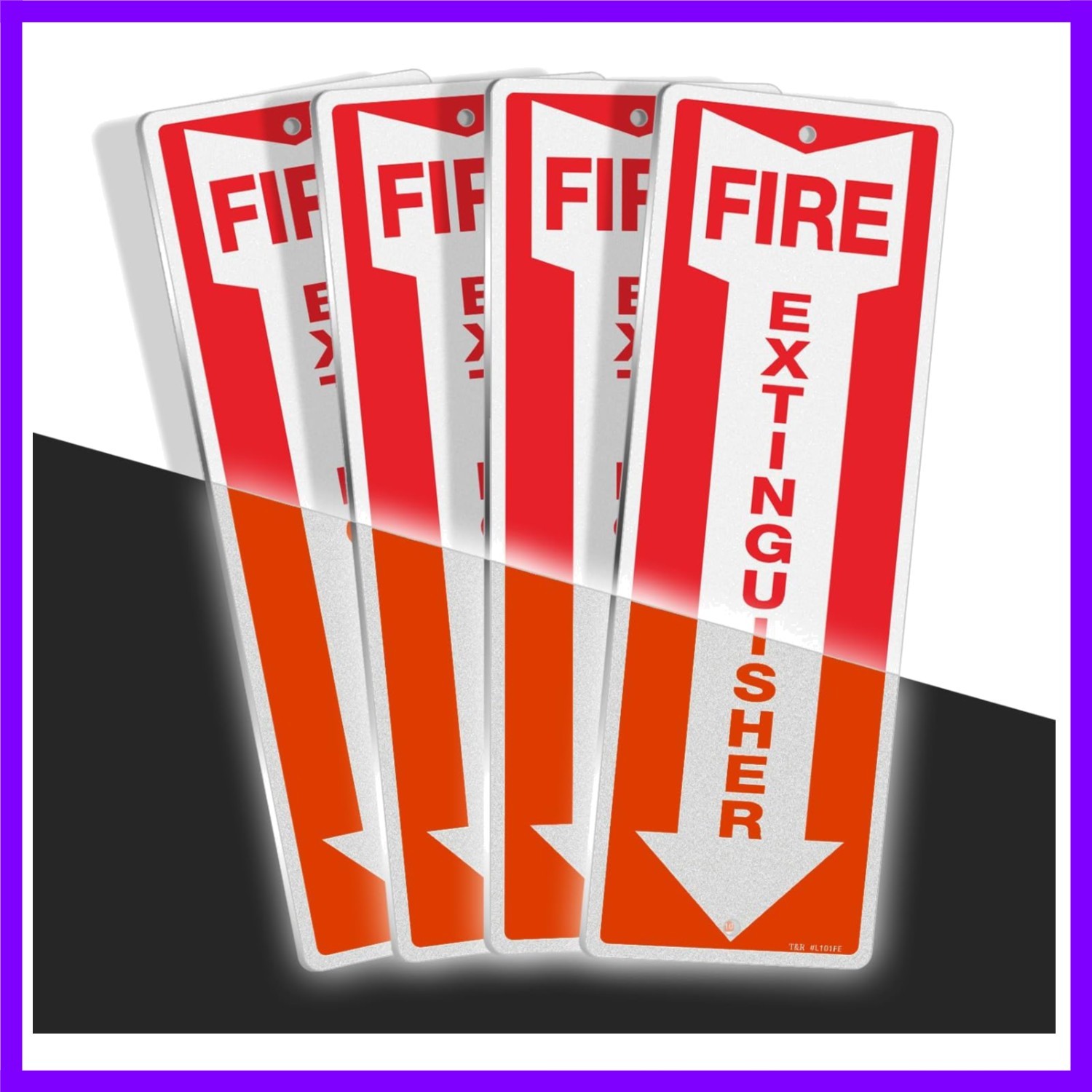Metal Fire Extinguisher Sign – 4 Pack – 12&Prime;x4&Prime; .040 Rust Free Heavy Aluminum,…