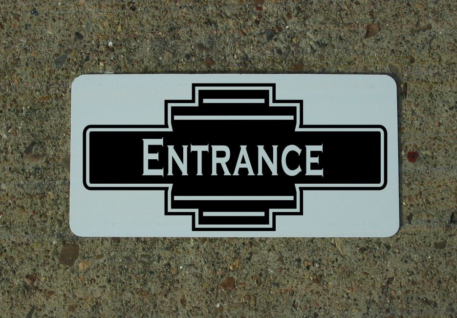 ENTRANCE BLACK Metal Sign 40&rsquo;s 50s Retro Vintage Style Art Deco Decor Design