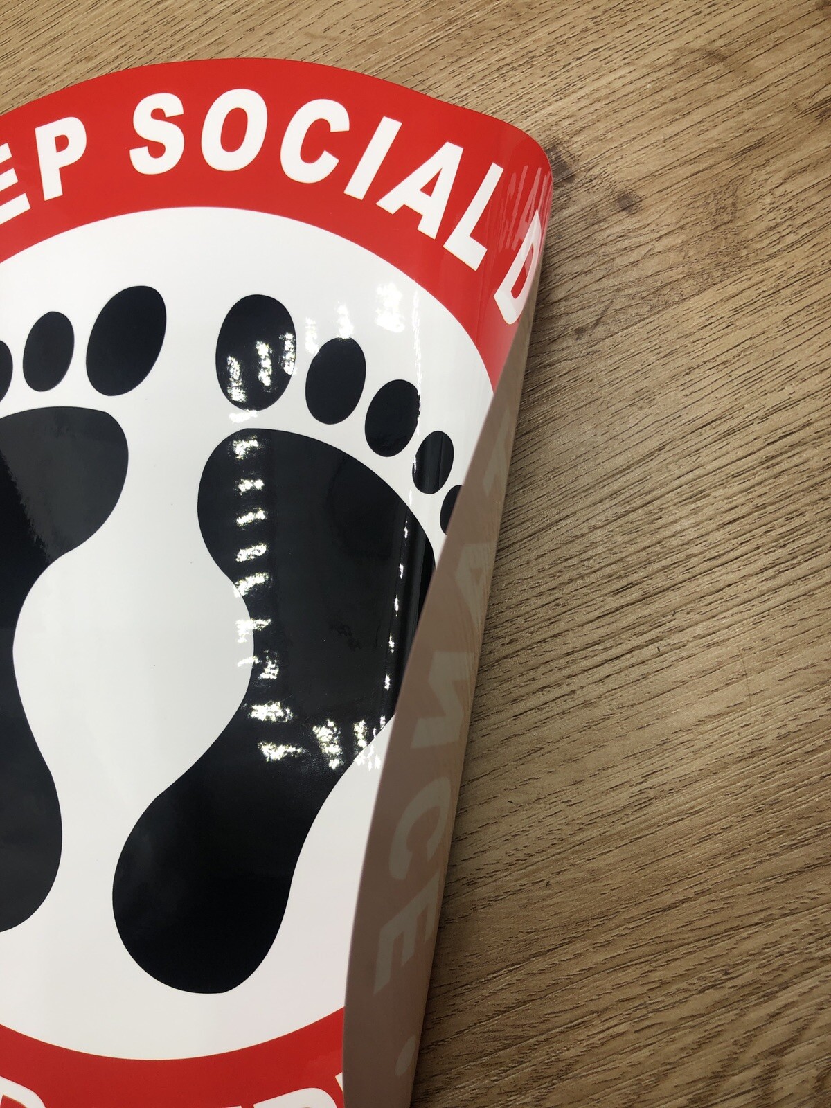 5X Social Distancing Floor Decal Sticker Waterproof Vinyl Ground Sign Red US