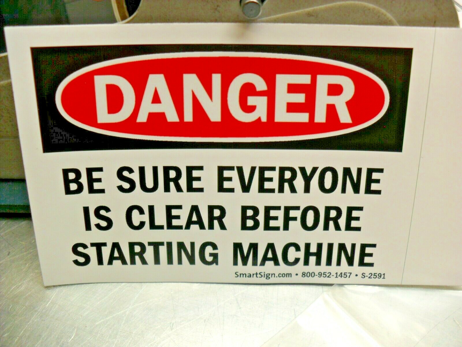 QTY 10 -SmartSigns Easy Peel & Stick on Decal DANGER BE SURE EVERYONE IS CLEAR