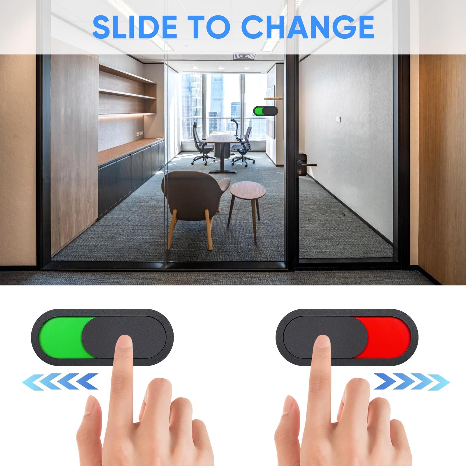 12 Pack Magnetic Privacy Sign for Office Door, Blank Red Green Slider Indicat…
