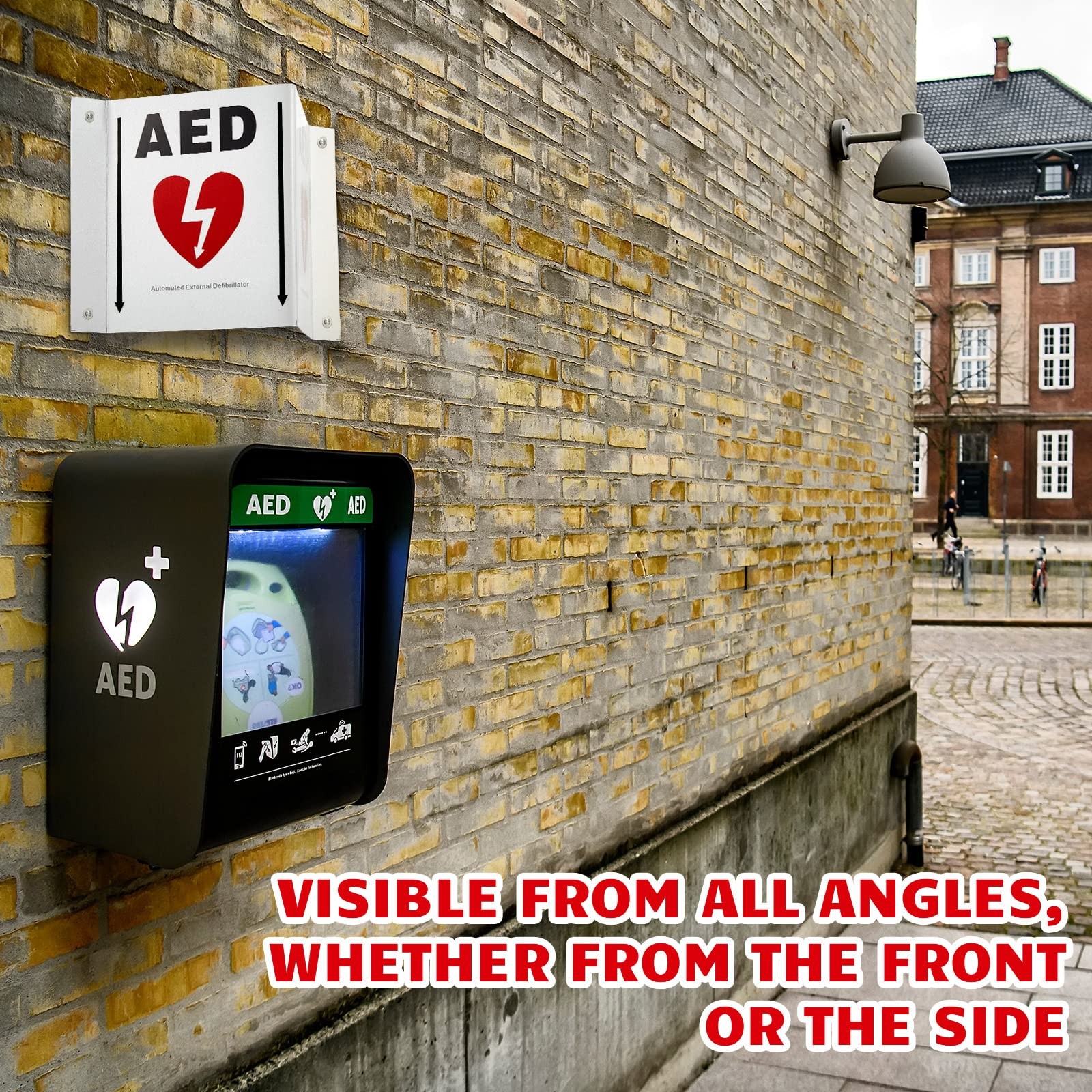 Kigley 2 Set AED Projection Sign with Graphic Portable AED Cabinet Sign 5 » x…