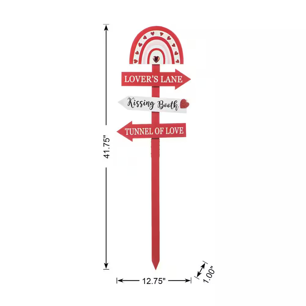 41.75 In. H Valentine&rsquo;S Wooden Rainbow Word Sign Patch and Yard Stake