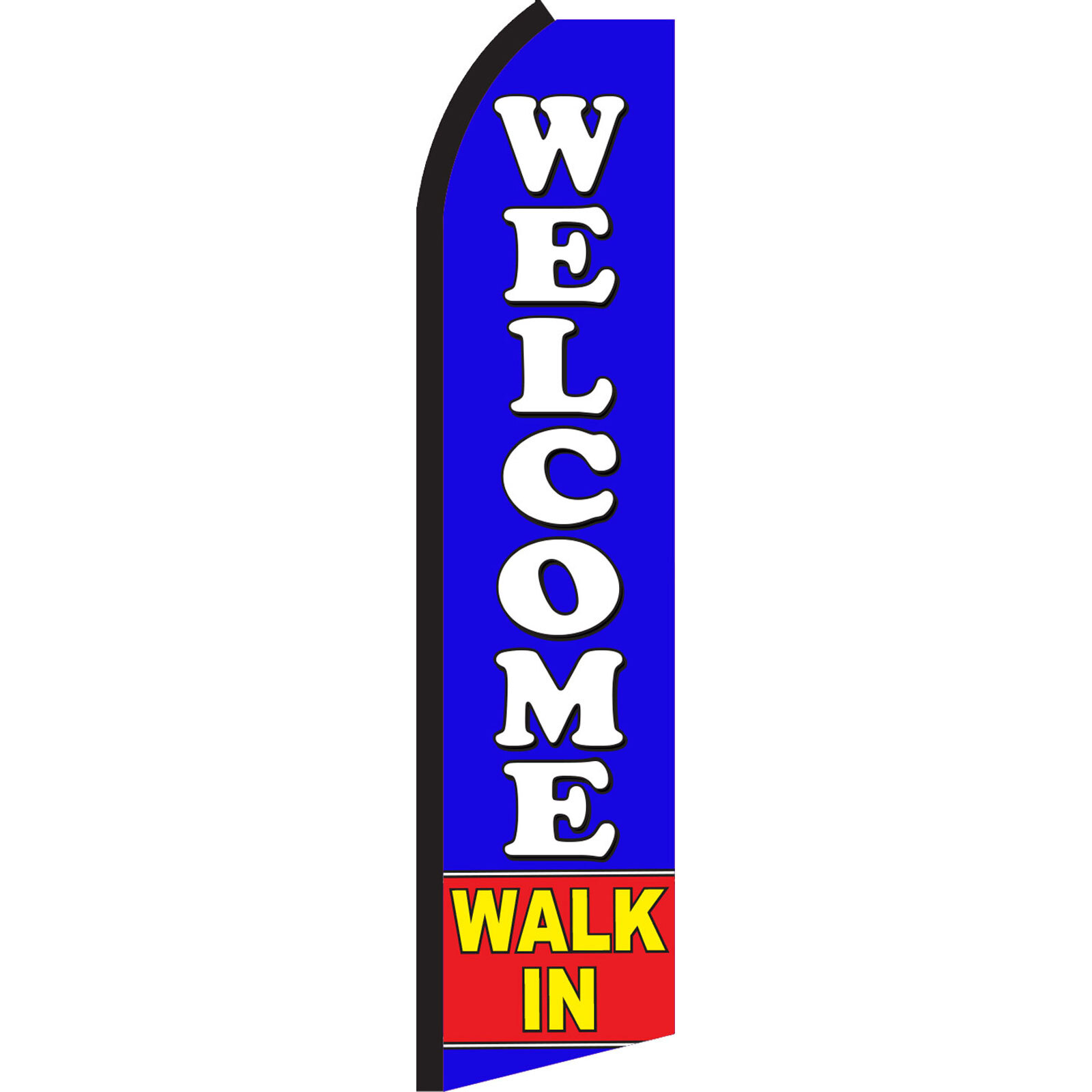 Welcome Walk In 3 ft X 11 1/2 ft Polyester Swooper Flag