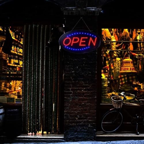 LED Open Sign 19×10 Inch Ultra Bright Flashing Mode Store Window Display Wall