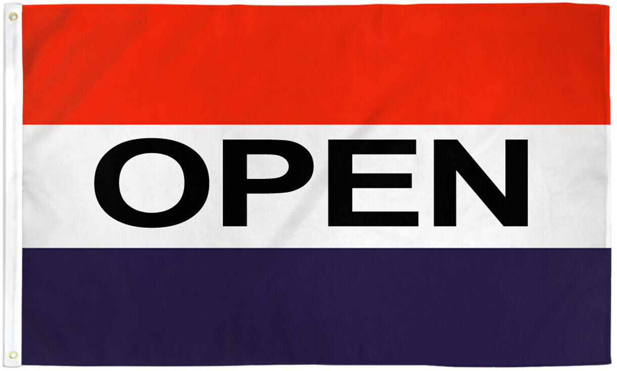 Open Flag 3x5ft We&rsquo;re Open Open Sign Welcome Open Banner Red White Blue Flag