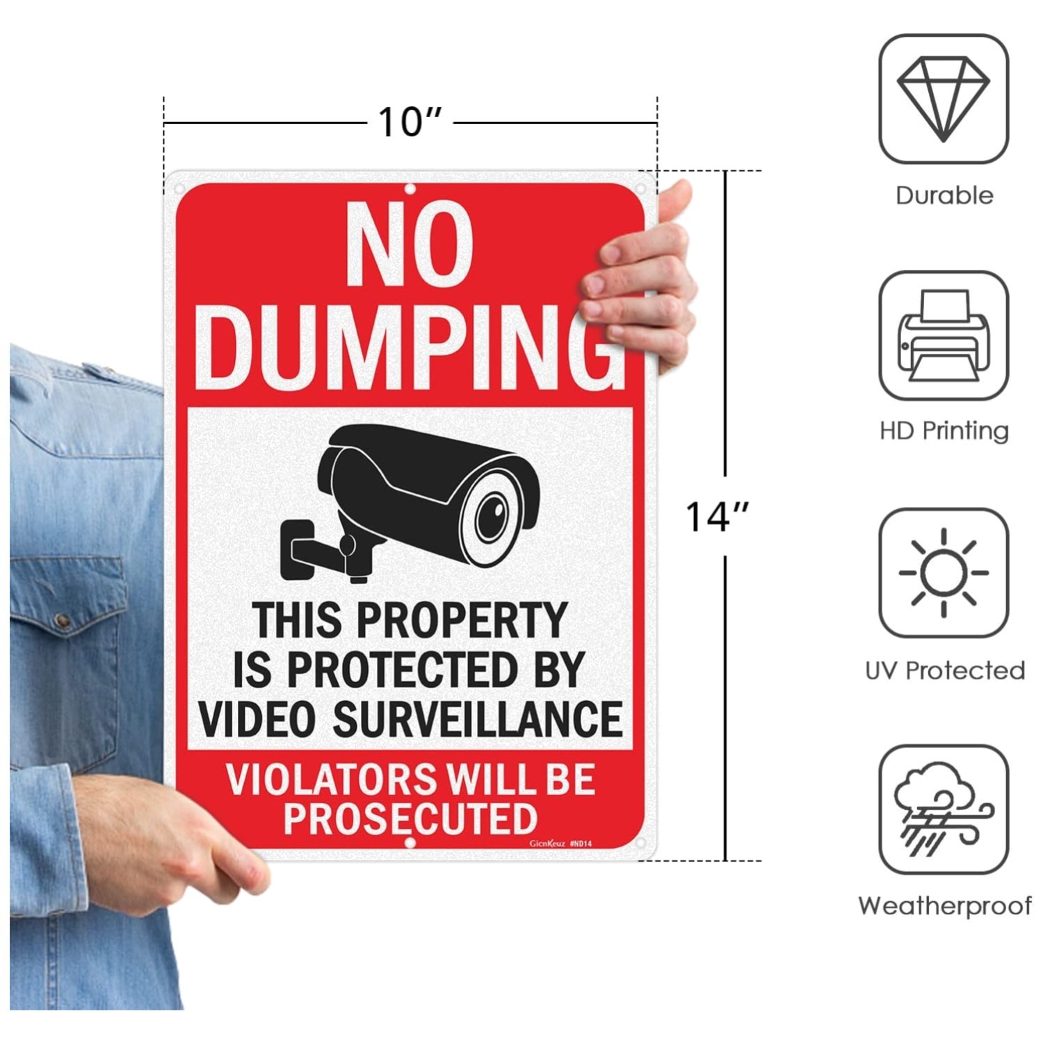 Reflective Aluminum Surveillance Signs