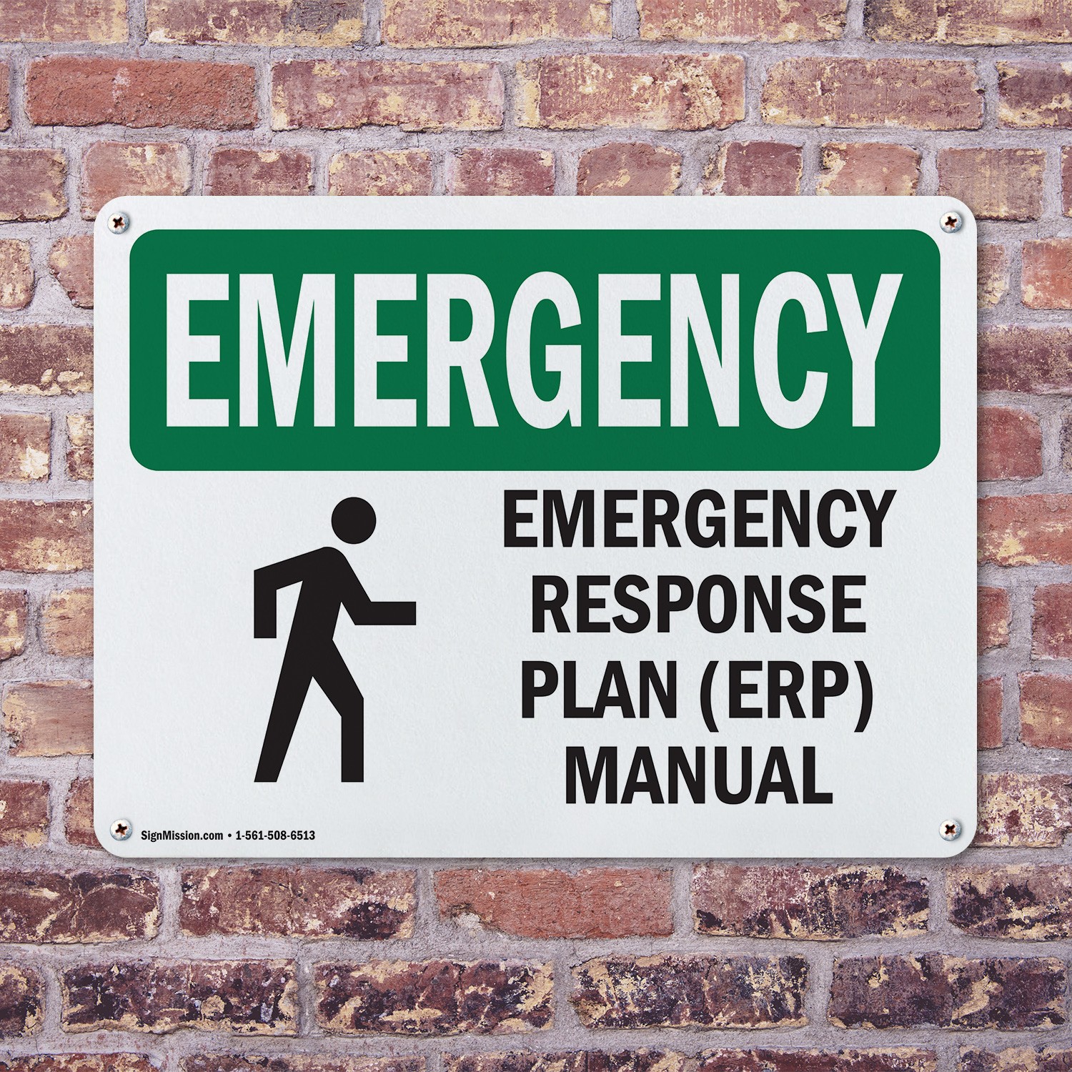 (2 Pack) Response Plan (ERP) Manual With Symbol OSHA Emergency Sign Decal Metal