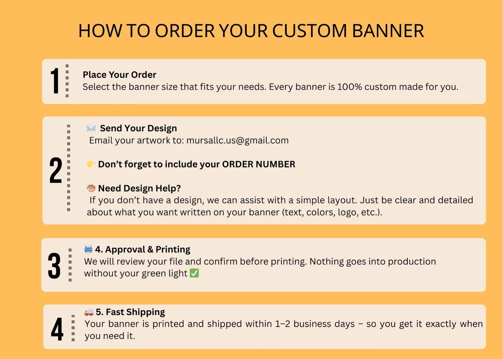 Custom Vinyl Banner Sign | Any Size, Full Color | Durable 13oz | Fast Shipping