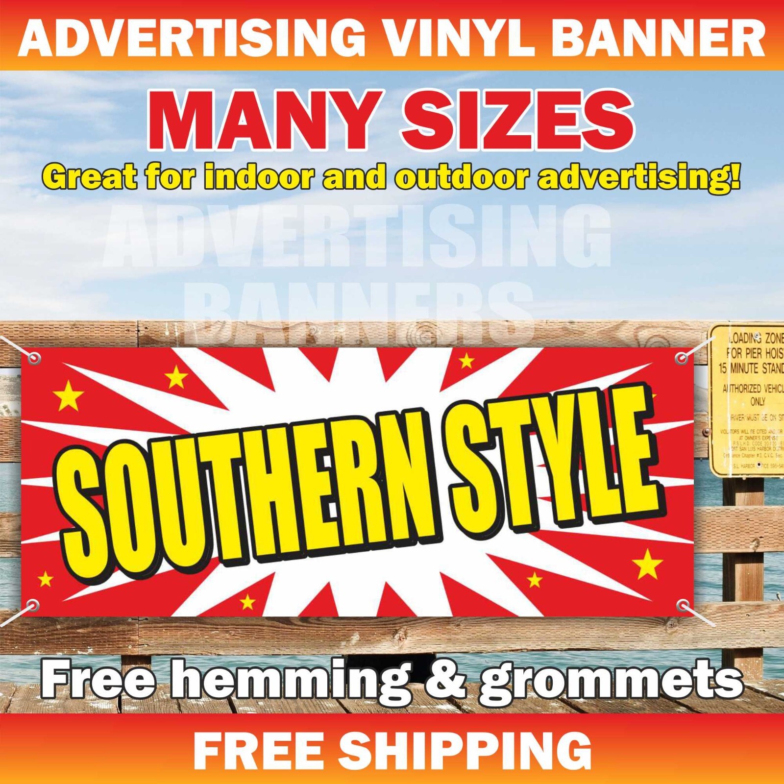 SOUTHERN STYLE Advertising Banner Vinyl Mesh Sign Free Shipping