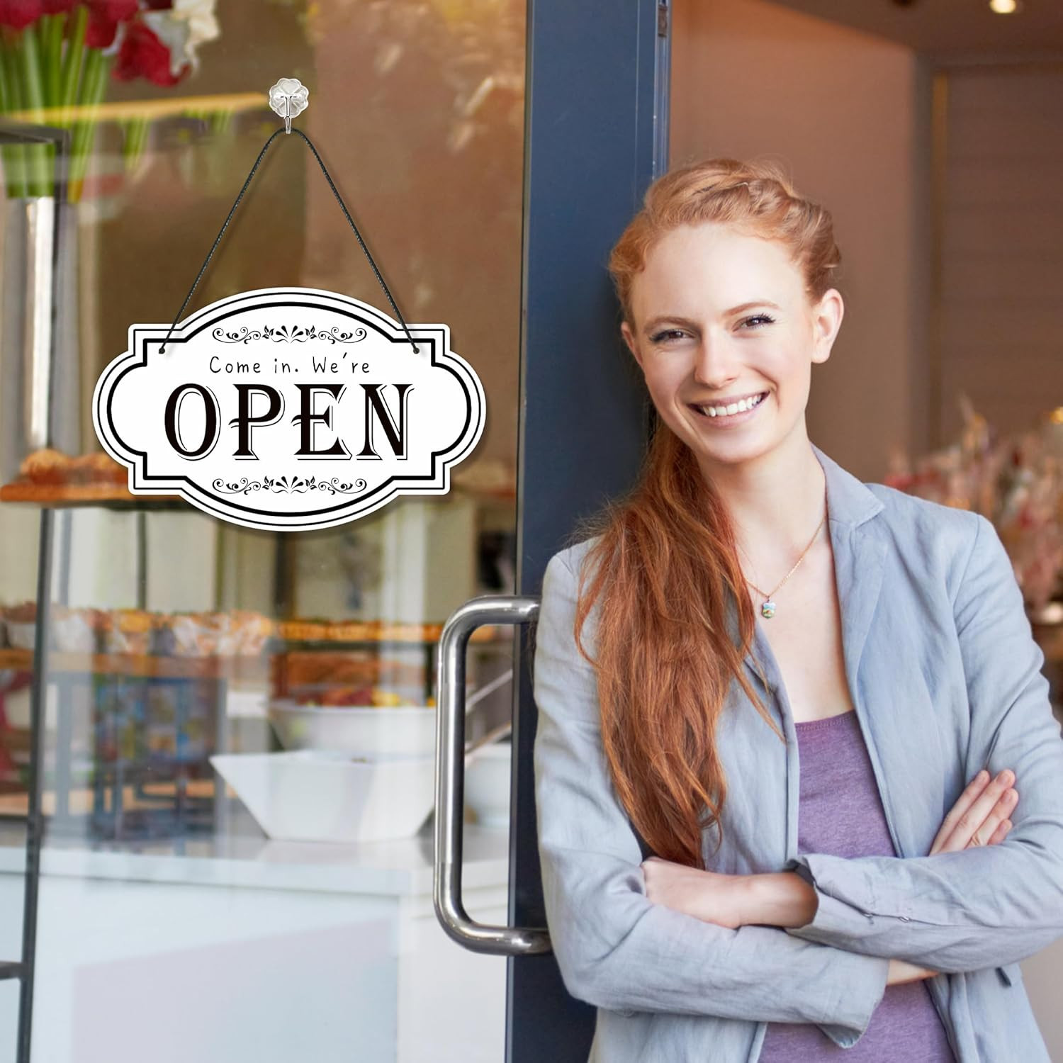 Open Closed Signs for Business, 11.8×7.2 Waterproof Double Sided Come In or Clos