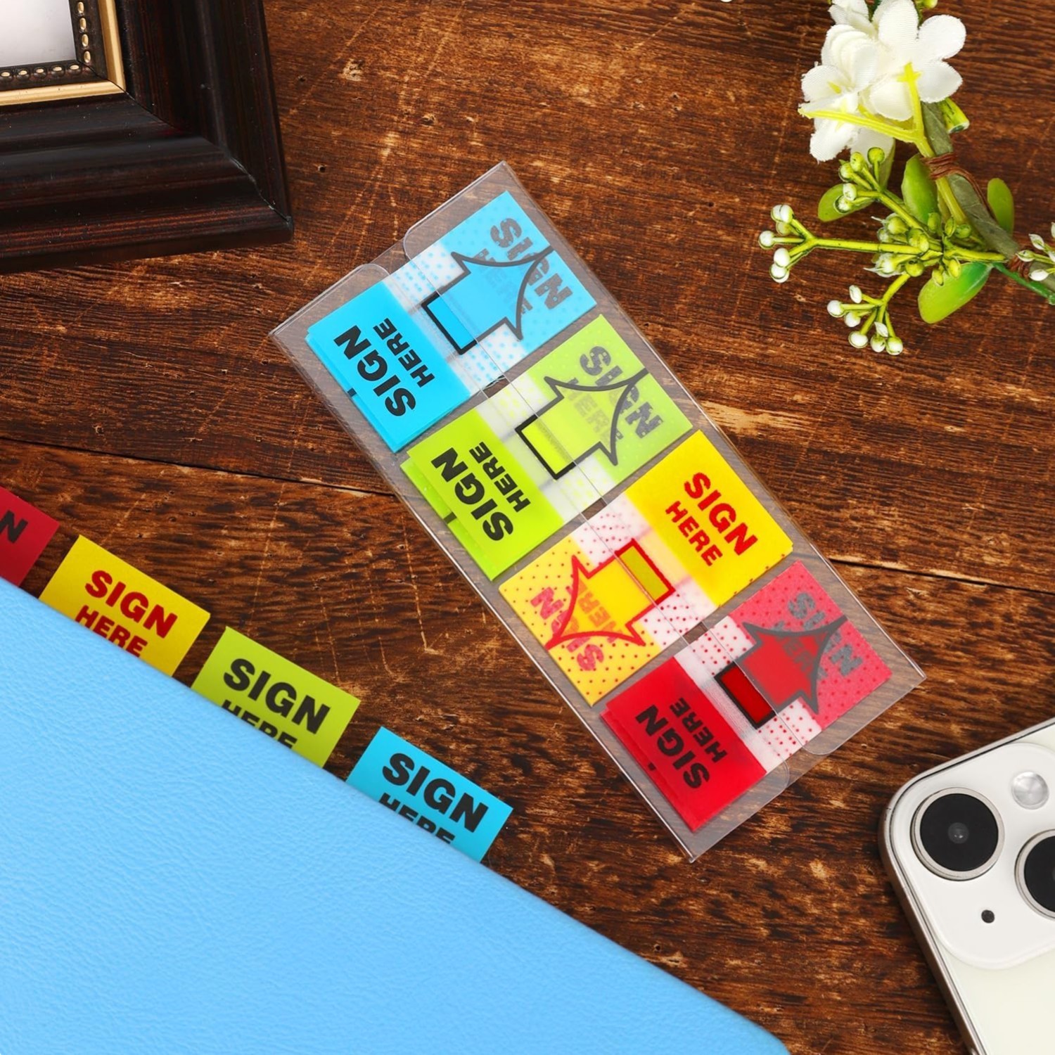 Durable 500pcs Sign Here Tabs – Vibrant Stickers for Home, Office & School Use