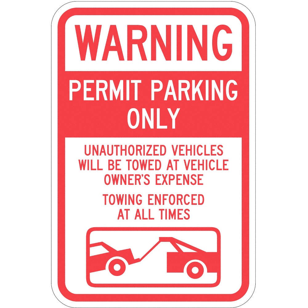 LYLE T1-1064-EG_12x18 Permit Parking Sign,18&Prime; x 12&Prime; 36A856