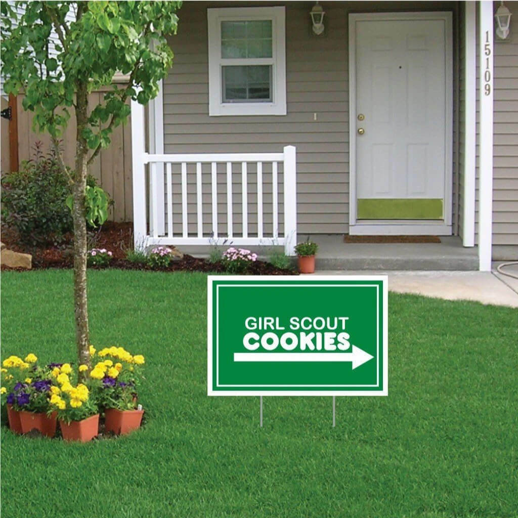 12&Prime;x18&Prime; Girl Scout Cookies For Sale – Yard Signs (Set/2) with Stakes SHIPS FREE!