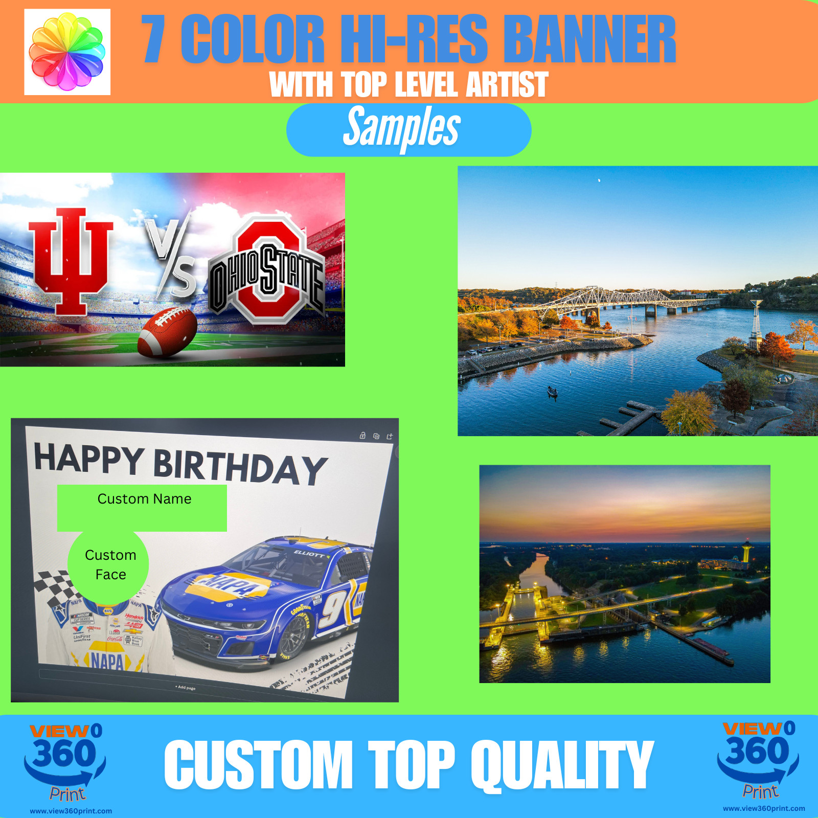 48&Prime;x96&Prime; High Quality 7 Color VINYL BANNER – 13OZ – GROMMETS FREE DESIGN