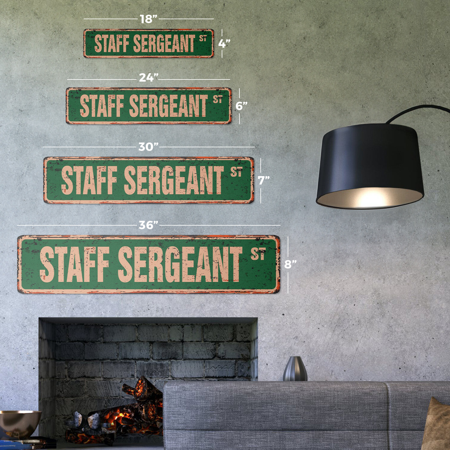 STAFF SERGEANT Vintage Street Sign Metal Plastic US Army Marines SSG military