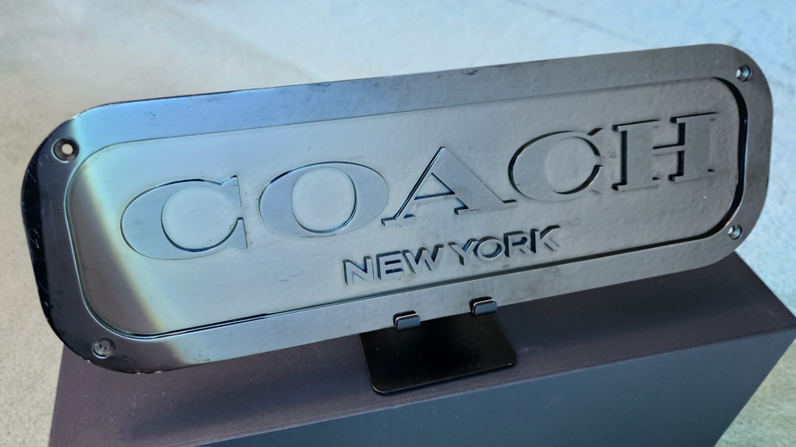 COACH 1941 Display Sign -Brushed Stainless Steel – *** RARE ***