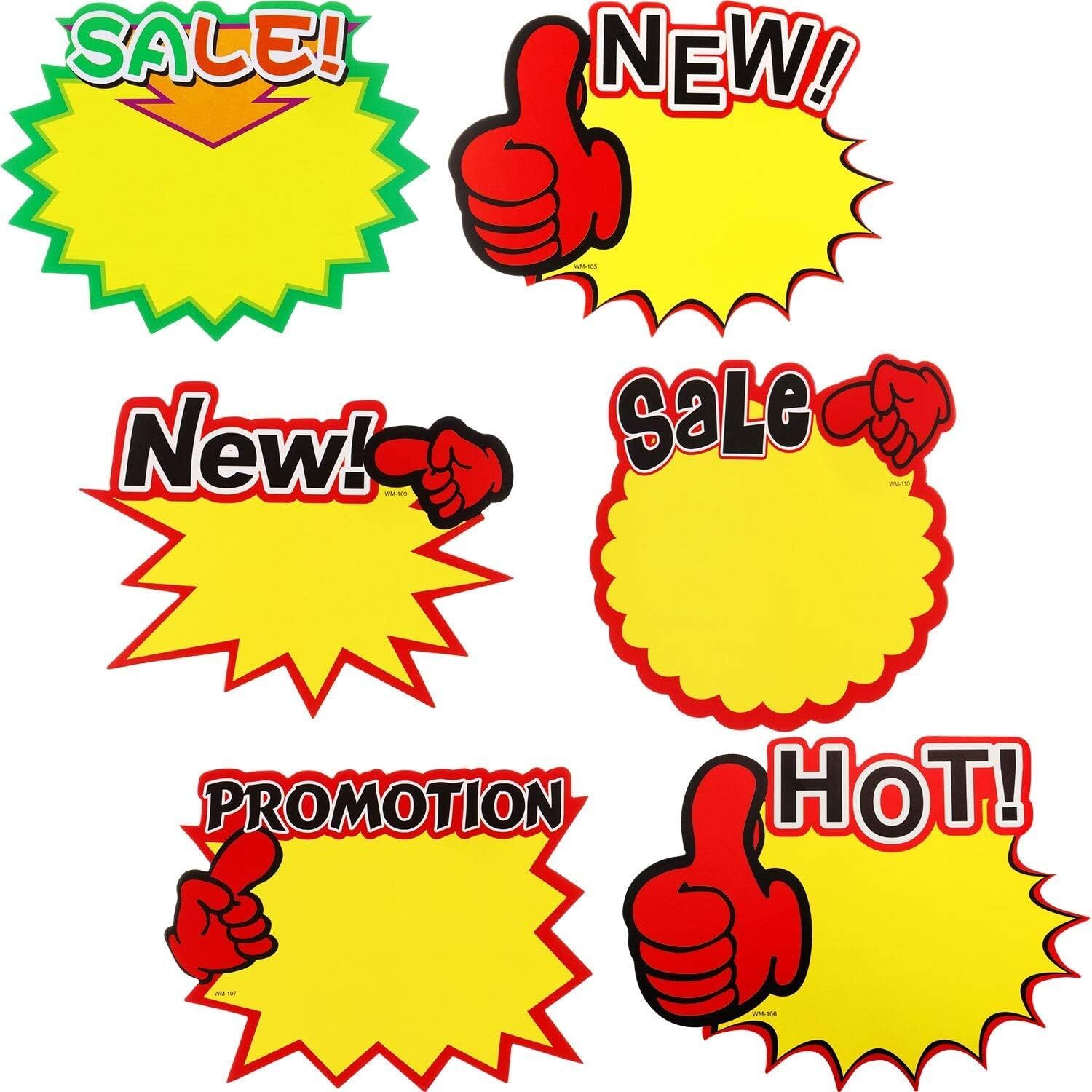 60 Pcs Starburst Sign Cards Sale Paper Signs Price Tags for Retail Store Garage