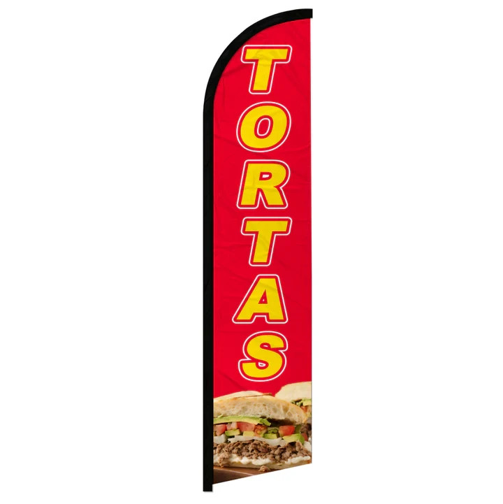 Tortas (RD/YW) Windless Advertising Swooper Flag Mexican Food Concession Flag