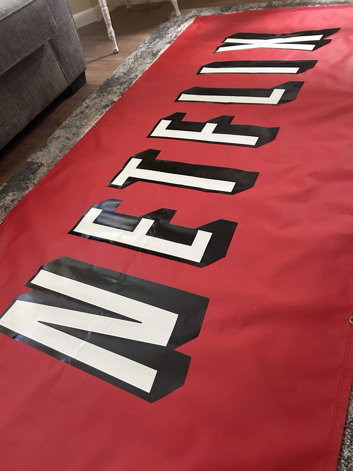 Original Netflix Facility Banner Sign 96” x 46” RedAdvertising Display El PasoTX