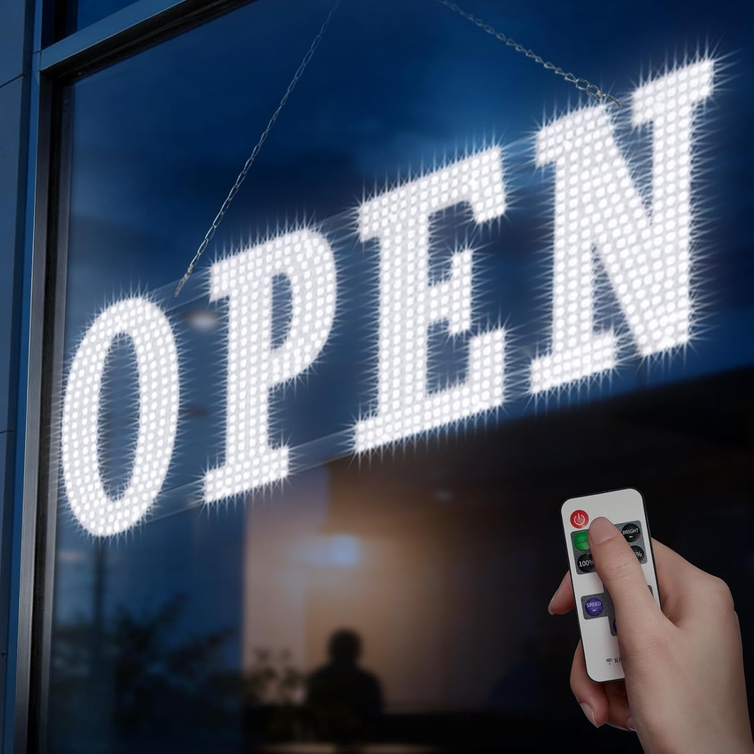40&Prime; X 14&Prime; Large LED Open Sign with Remote Control High Bright Visibility Busines