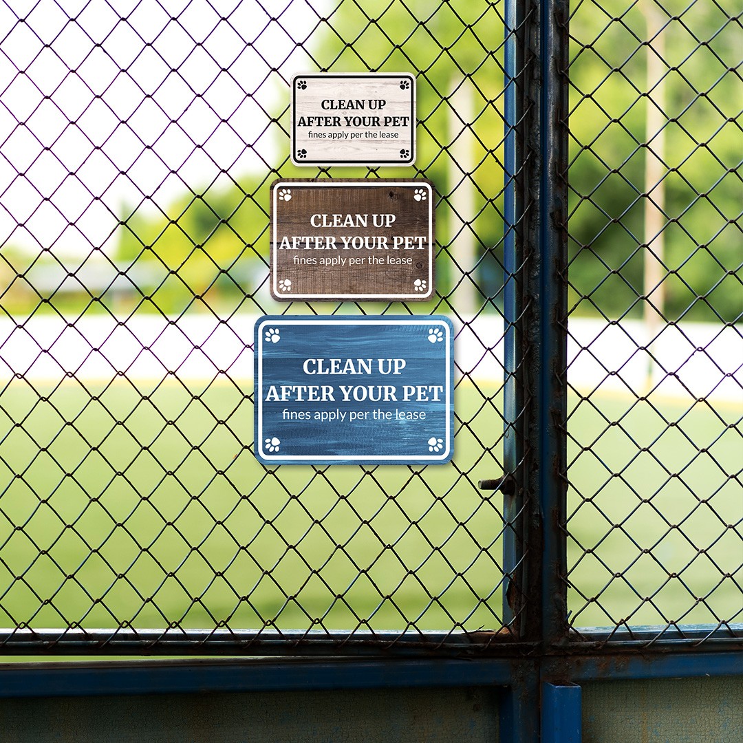 Classic Framed Plus Clean Up After Your Pet Fines Apply per the Leas Sign
