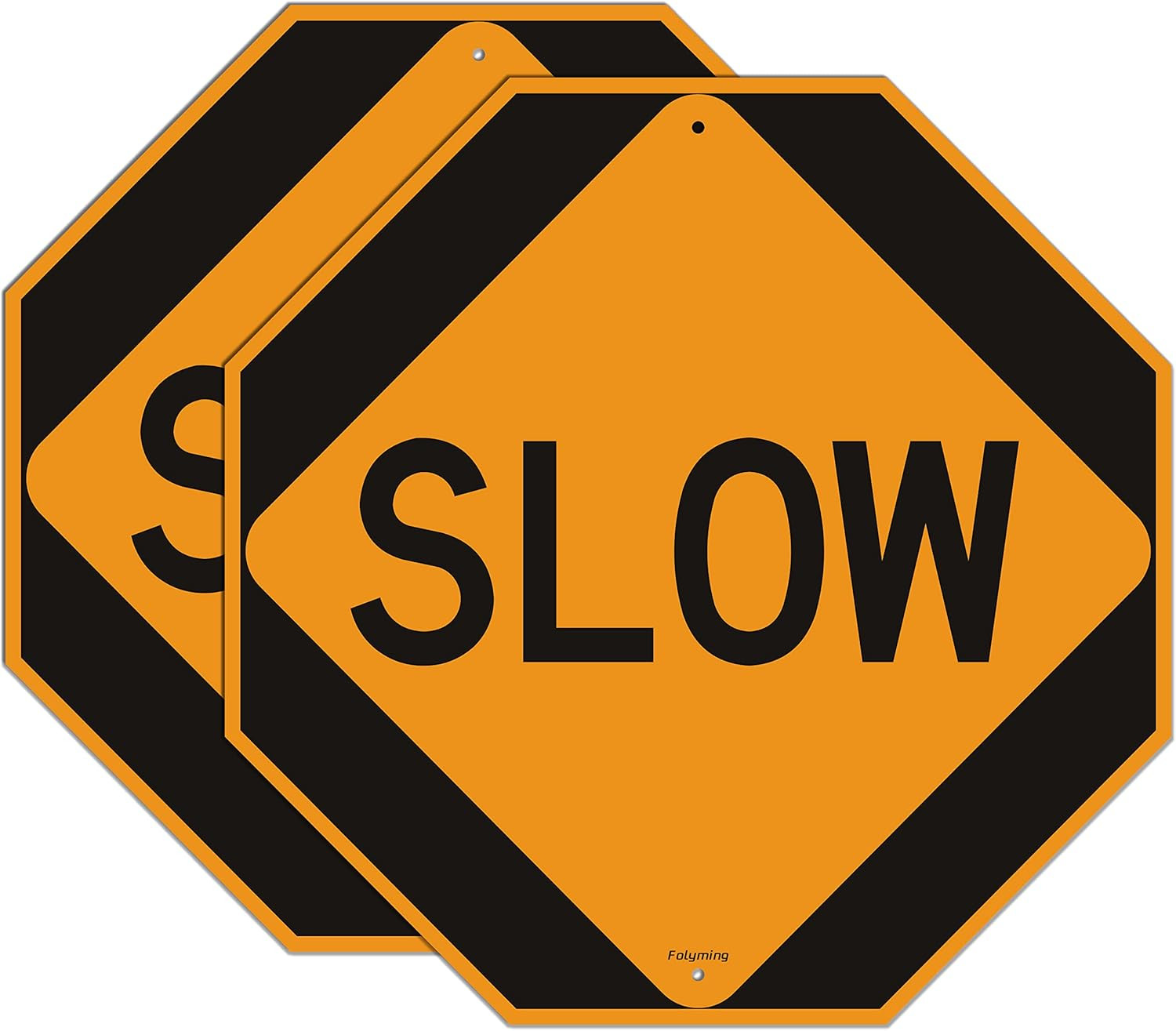 2 Pack Slow Sign Slow down Signs 12 X 12 Inches Safety Traffic Stree Sign Engine