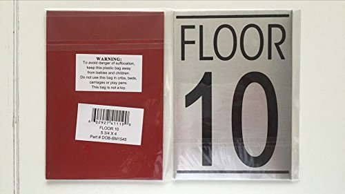 FLOOR TEN (10) SIGN (BRUSHED ALUMINUM)-REF24-1027