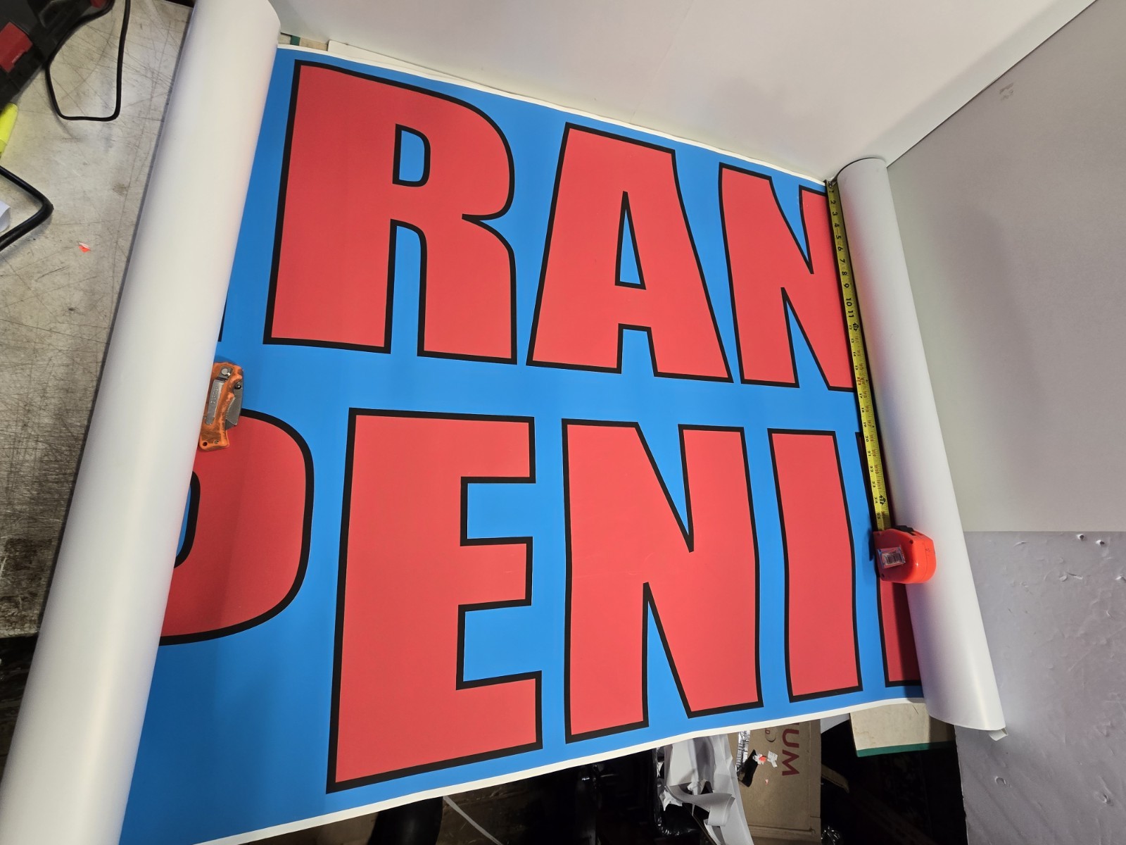 PEPSI 3&prime; X 8&prime; foot GRAND OPENING BANNER, Good shape, vinyl/paper glossy