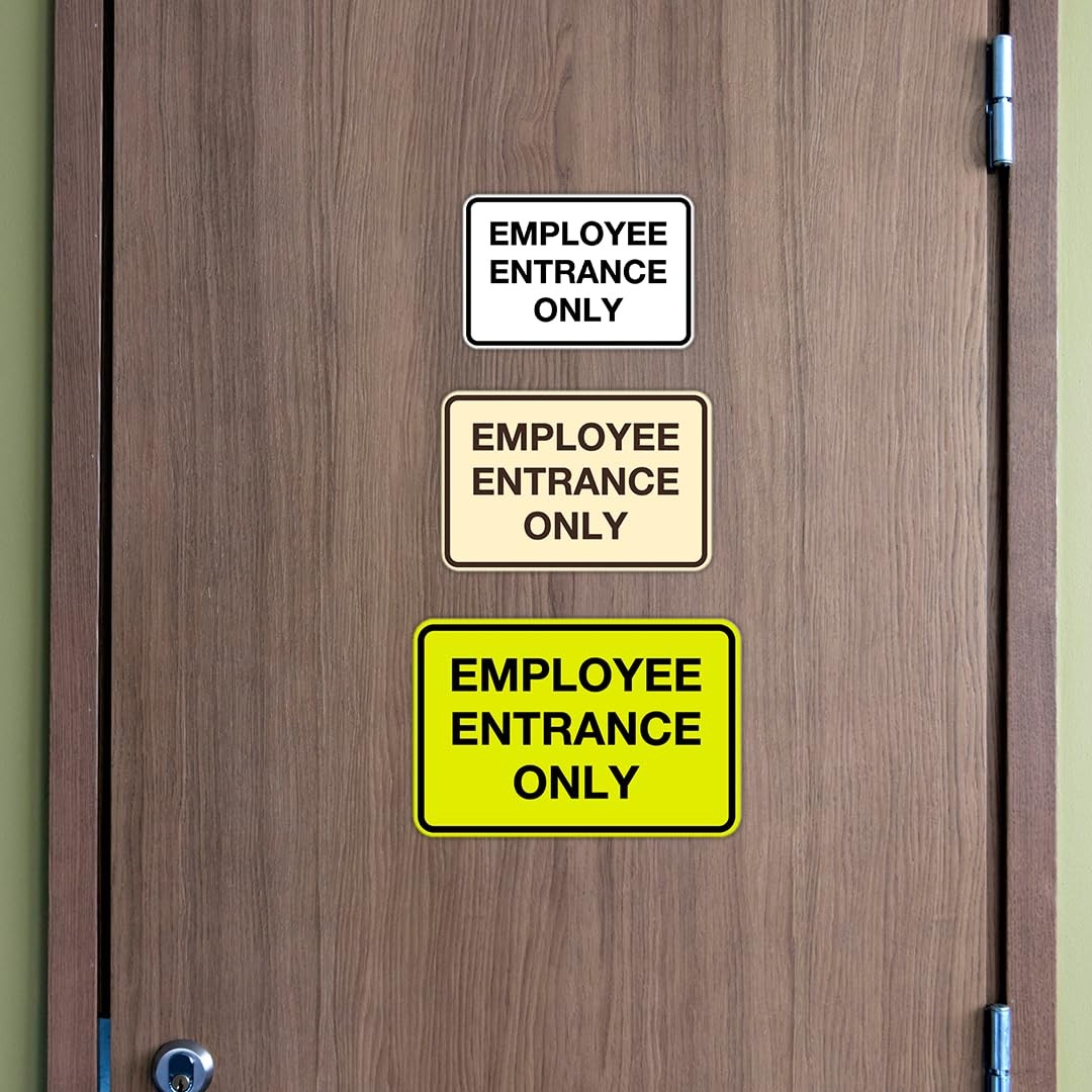 Classic Employee Entrance Only Sign Red Large Office Business Door Wall Decor