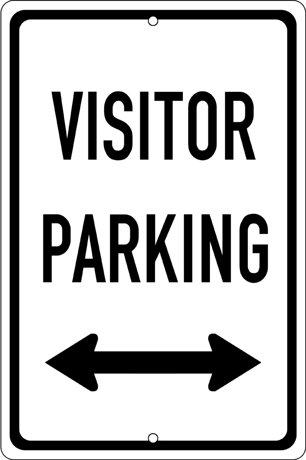 Visitor Parking Arrows 8&Prime;x12&Prime; Aluminum Sign UV Protected Made in the USA – Black