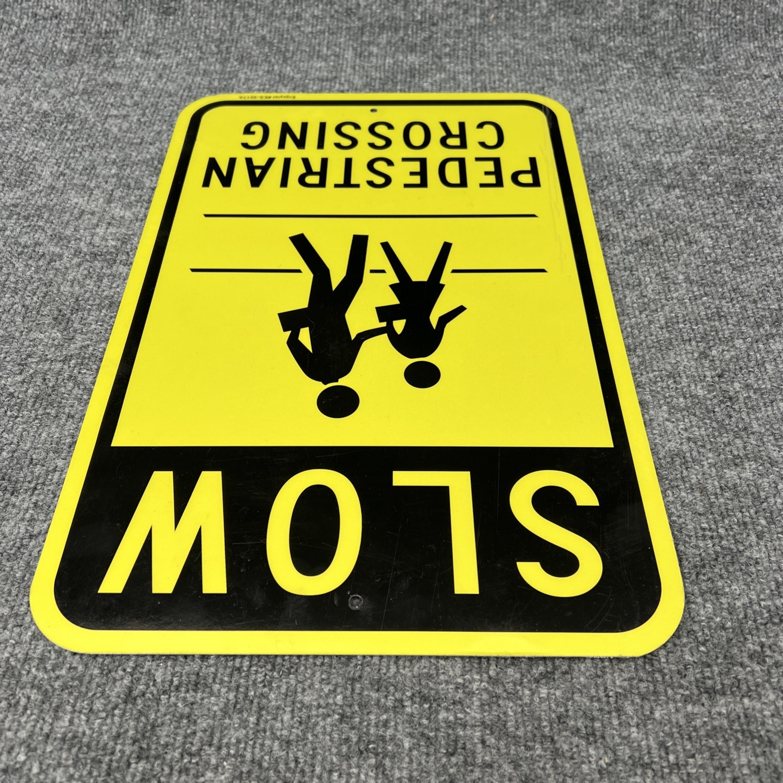 2-Pack Large Slow Pedestrian Crossing Sign, 18&Prime;x 12&Prime; .040 Aluminum Reflective…