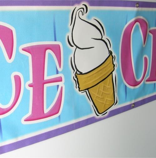 Ice Cream Vinyl Banner Sign – Concession – Farmers Market – 15oz Heavy Duty