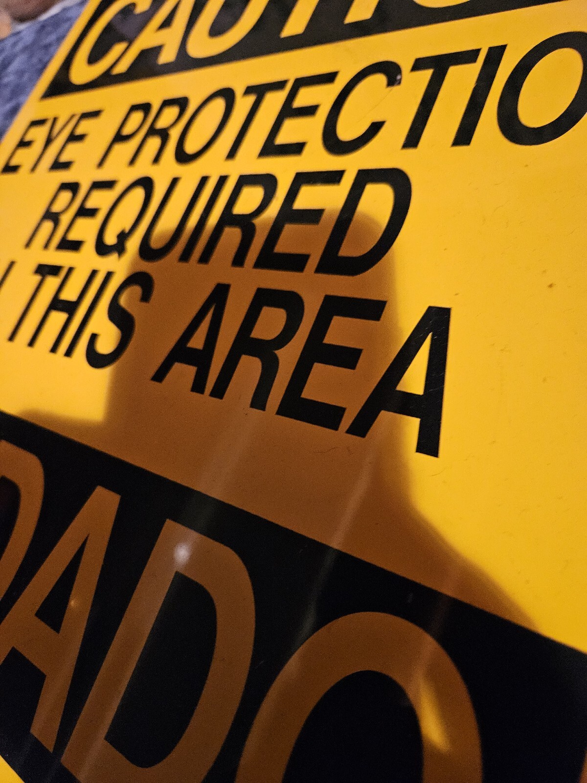 20 X 14 METAL SIGN EYE PROTECTION REQUIRED VINTAGE ORIGINAL