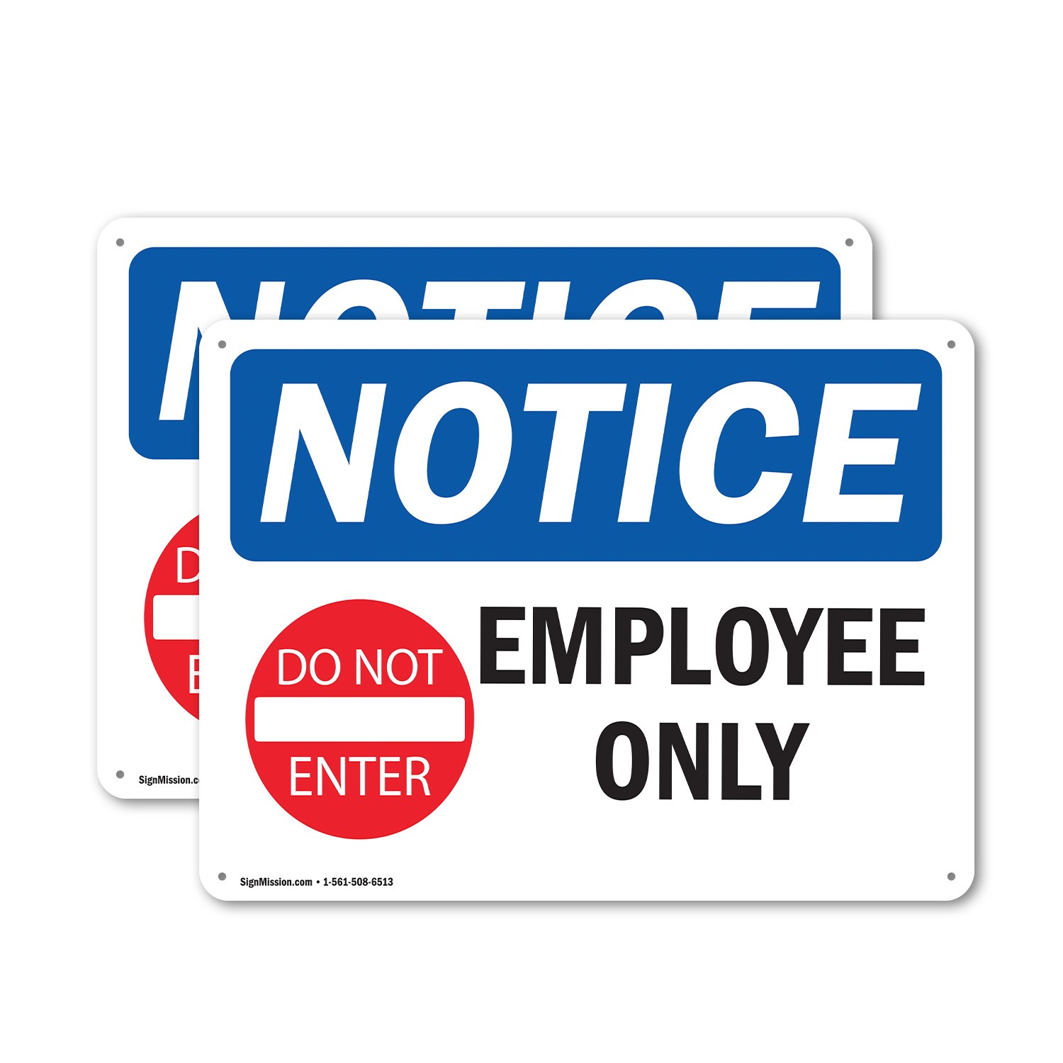 (2 Pack) Employees Only OSHA Notice Sign Decal Metal Plastic