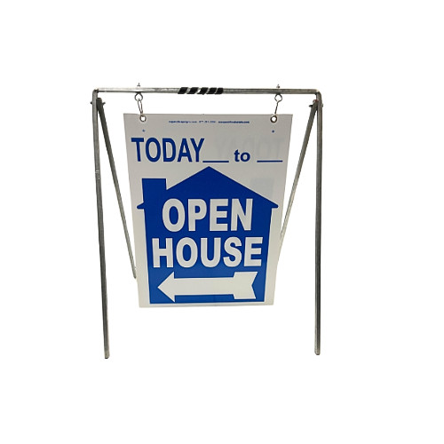 Real Estate Open House Sign Kit Metal A-Frame 5-Pack Blue House Swinger Today