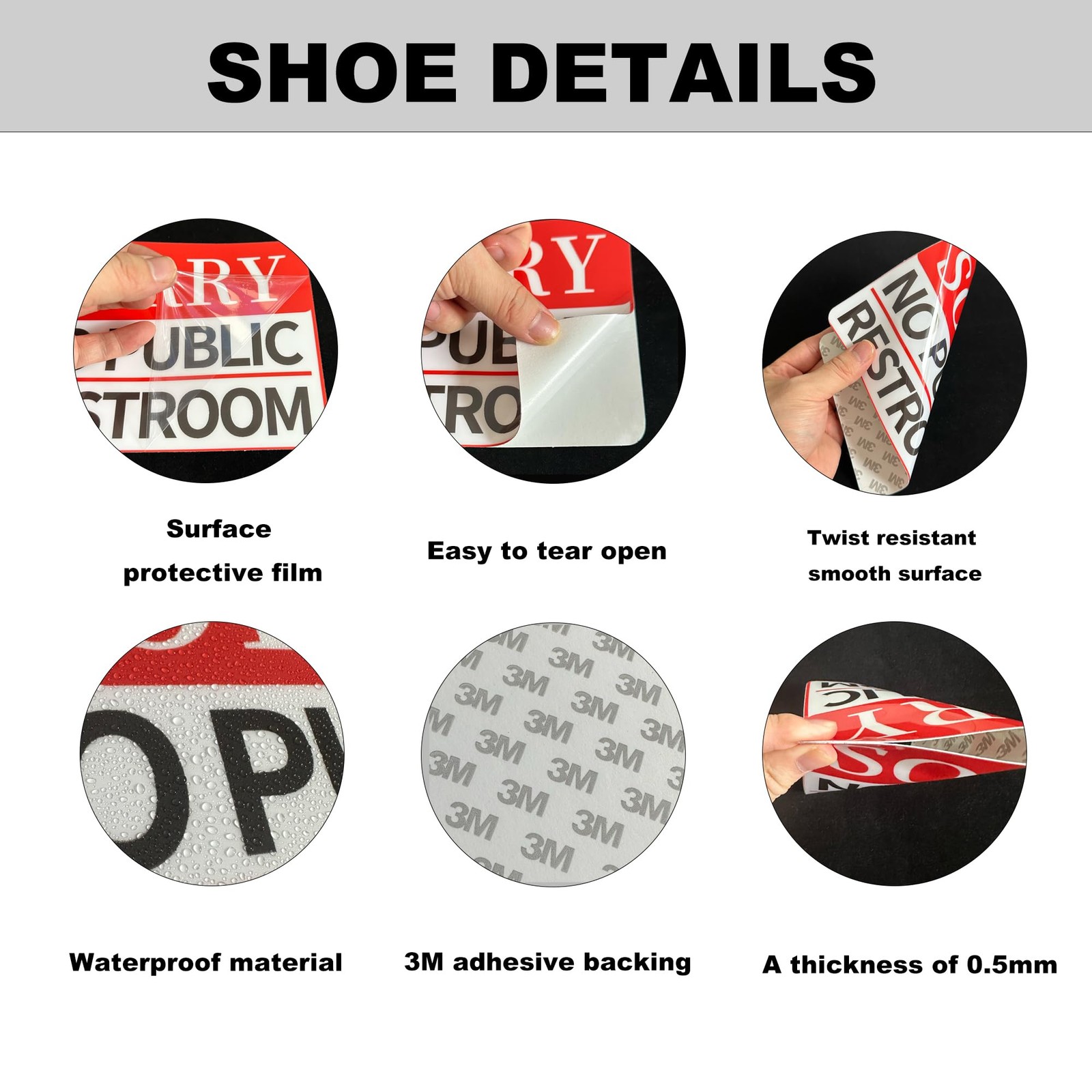 2 PCS No Public Restroom Signs Business, Self Adhesive Vinyl No Public Restroom