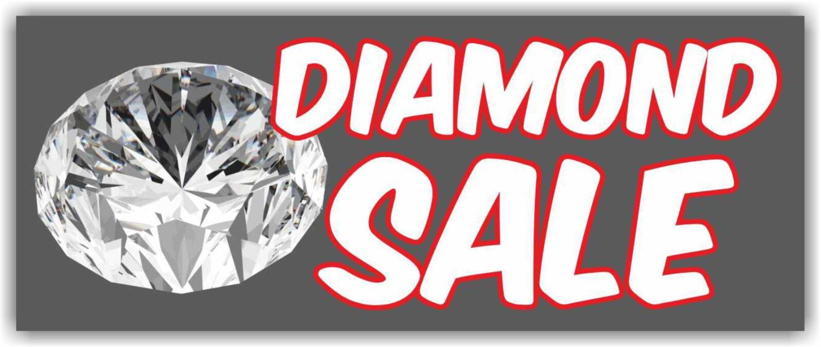 Diamond Sale Advertising Banner Vinyl Mesh Sign Jewelry Gifts Valentines Holiday