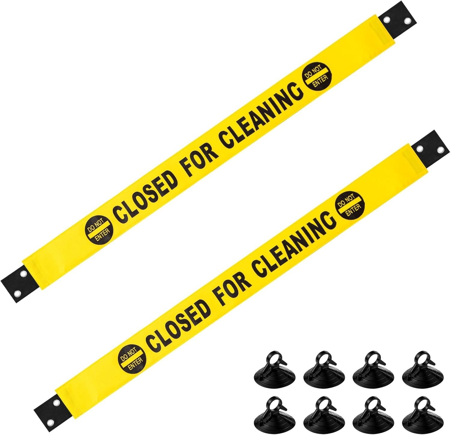 Barydat 2 Pcs Restroom Closed for Cleaning Sign with Magnetic Ends Nylon