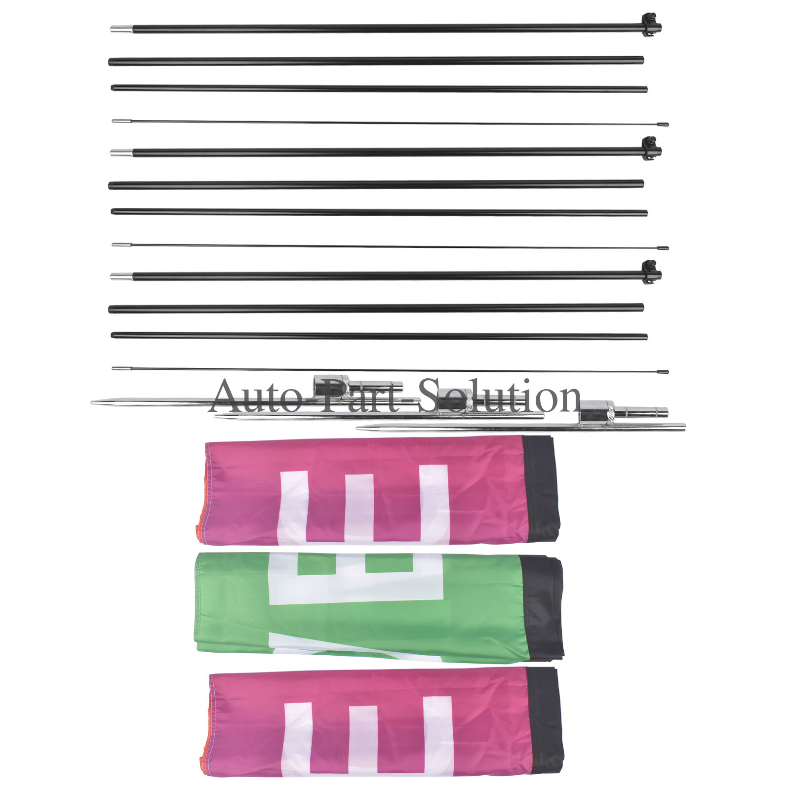 2/3/4-Piece Advertising Flagpole Stand Open Feather Flags with Pole Kit
