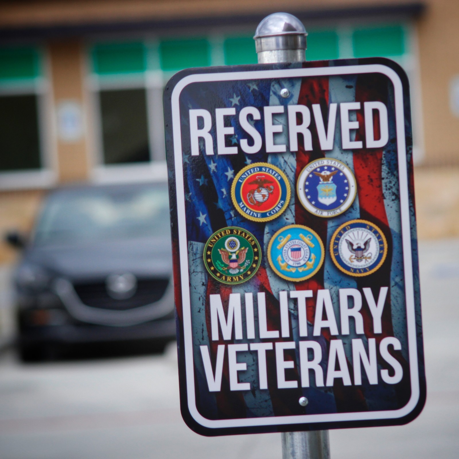 Reserved Military Veterans Parking 12 x 18 – Metal Sign