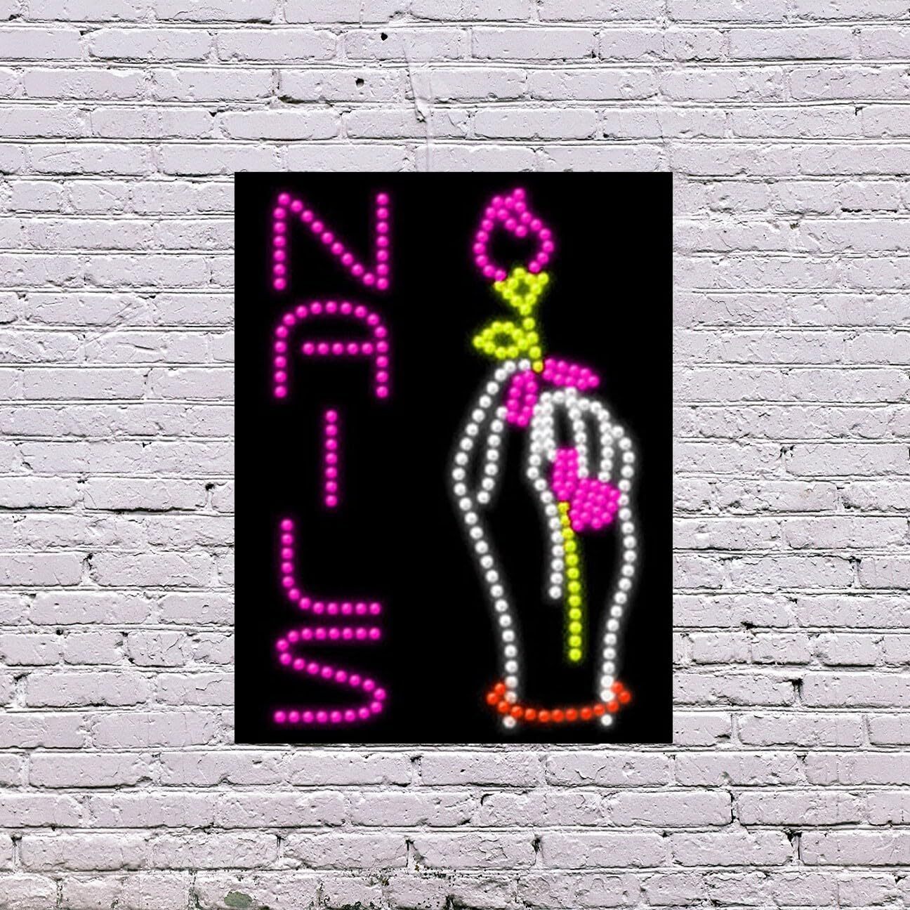 LED Nails Sign | Light Up Sign | 26&Prime;H x 20&Prime;W x 2&Prime;D