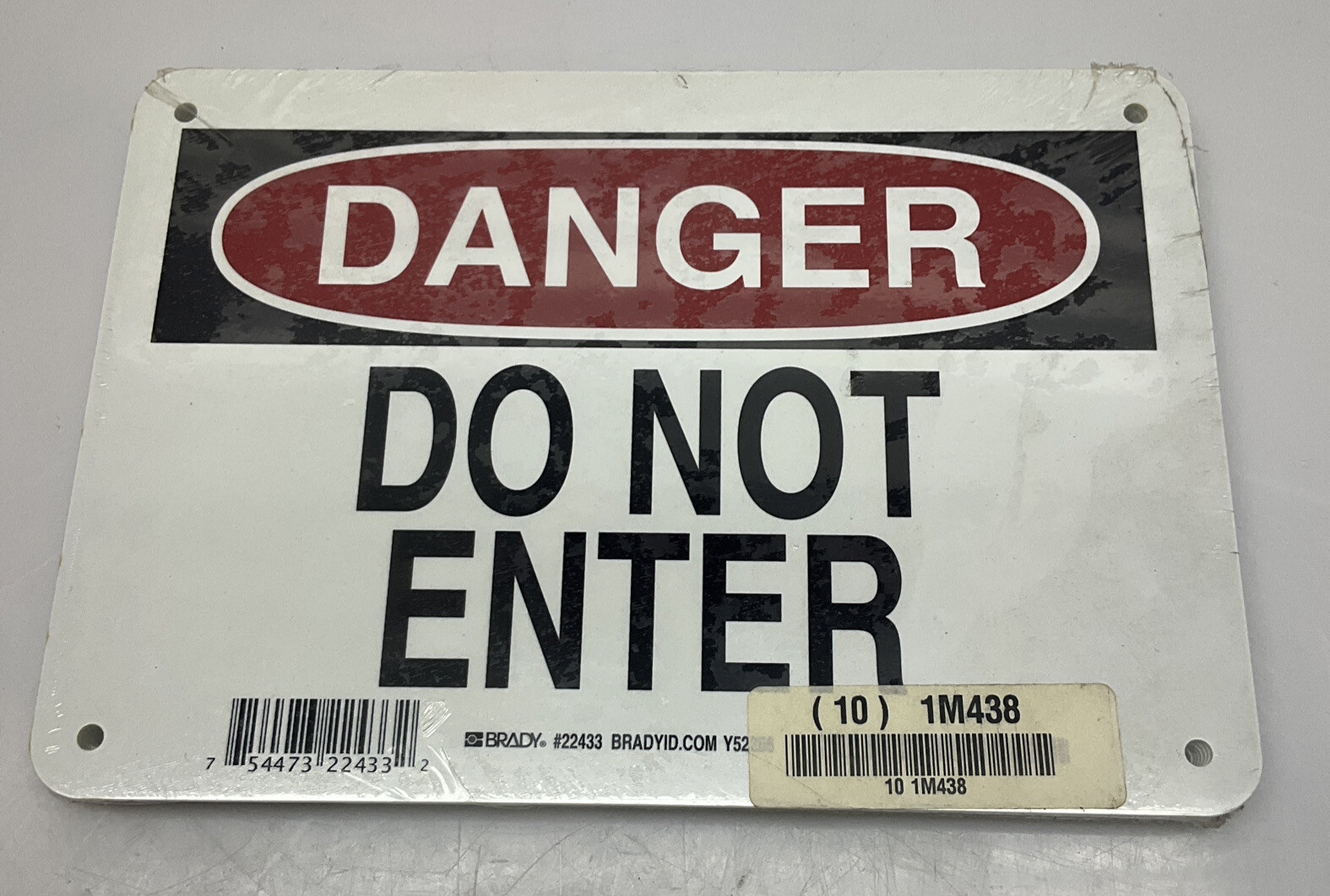 10 Pack Brady 22433 Danger Do Not Enter Sign Plastic 7” H x 10” L
