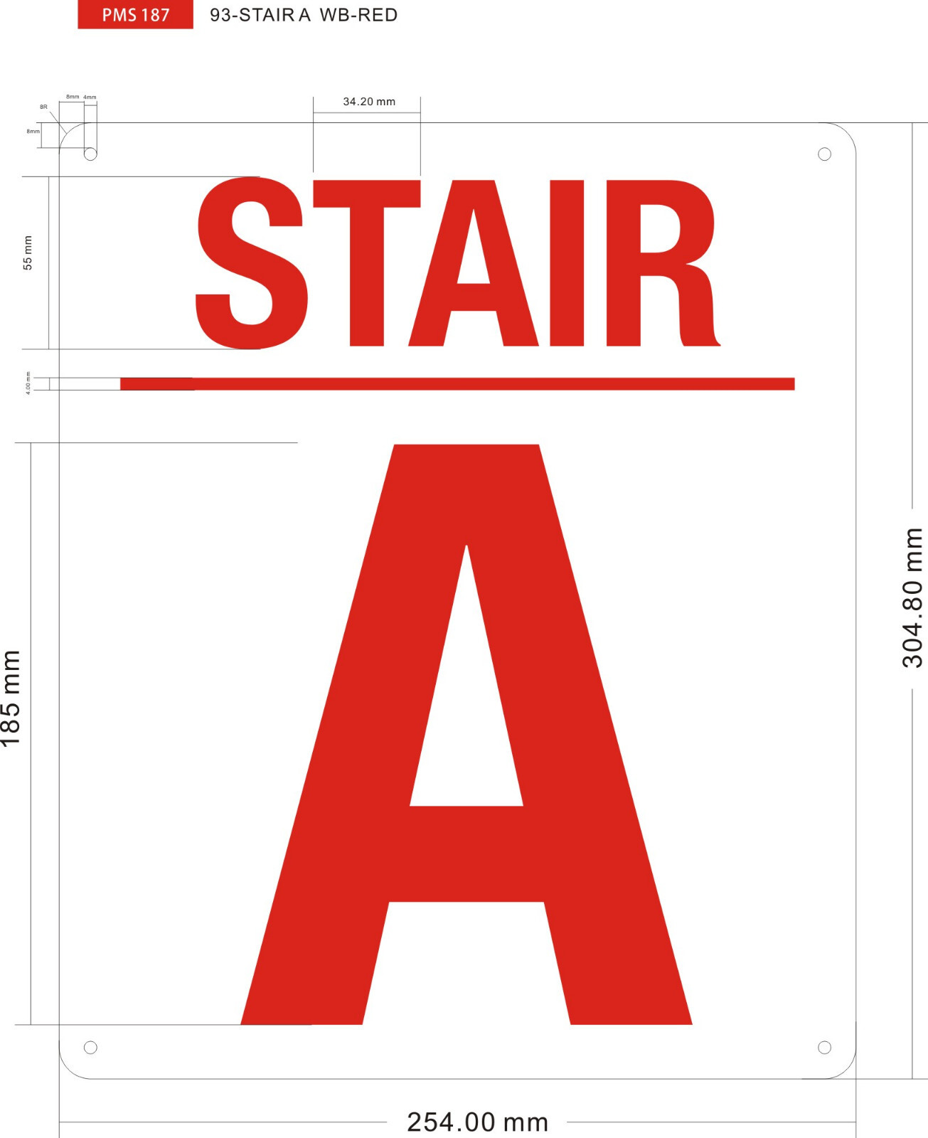 STAIR A SIGN (10×12, White, Aluminum) -REF24-1027