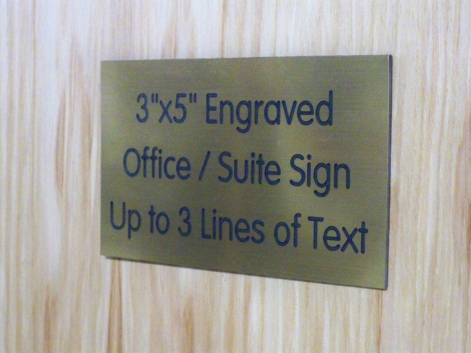 Custom Engraved 3×5 inch Gold Sign | Add Your Wording | with Adhesive Backing