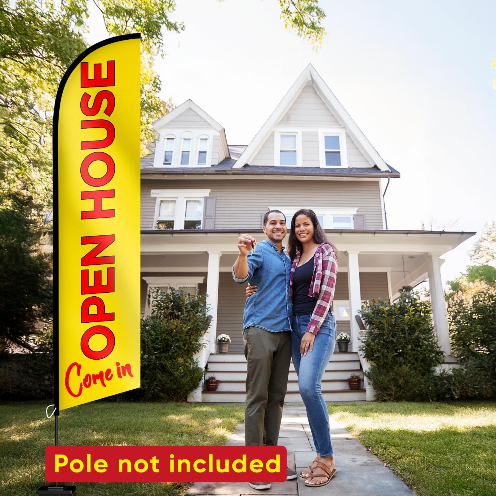 Open House Feather Flags – 12ft Swooper Signs for Real Estate Advertising – Yell