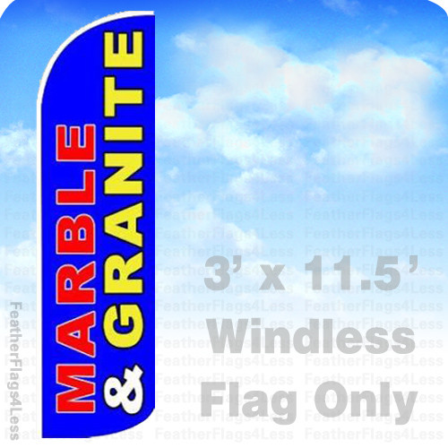 MARBLE GRANITE Windless Swooper Flag Feather Banner Sign 3&rsquo;x11.5&prime; bq