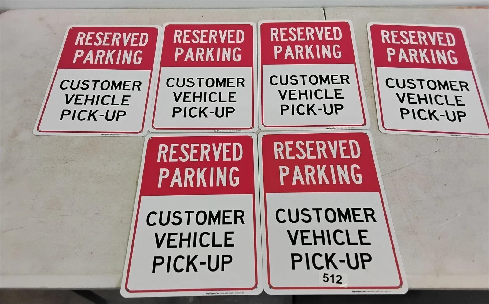 RESERVED PARKING Customer Vehicle Pick-Up ALUMINUM METAL SIGN 10×14 x 0.040&Prime;