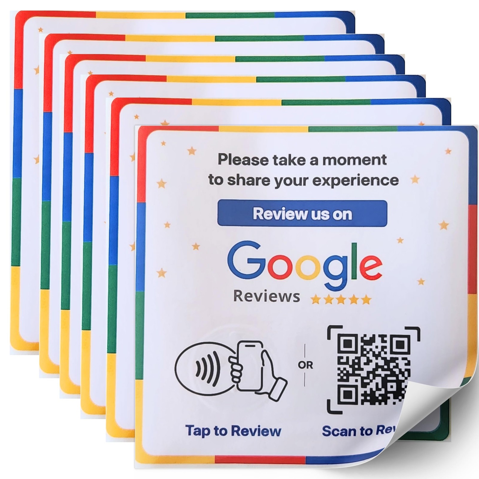 NFC Google Review Sticker – Boost Customer Feedback with Tap & Scan QR – No A…